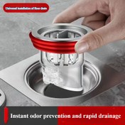 Resim 1 adet Evrensel İtmeli Lavabo Yaylı Çekirdek Zemin Süzgeci Filtresi, Sızdırmaz ve Kokuya Dayanıklı PP Malzeme Banyo Lavabo Süzgeci Tıpası, Küvet ve Banyo Aksesuarları için Uygundur 