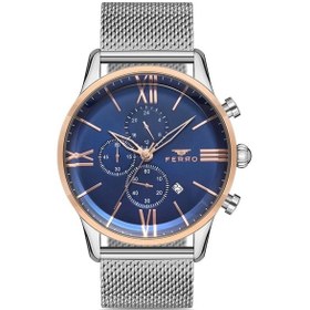 Resim Ferro Gümüş Hasır Kordon Erkek Kol Saati Fm1536c-e Rose Gold - Gümüş 
