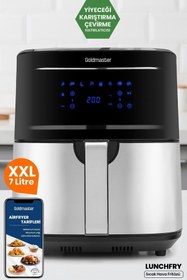 Resim Goldmaster Lunchfry 7 lt Yağsız Fritöz GOLDMASTER Lunchfry 7 Litre İnox Geniş XXL Dokunmatik Karıştır Uyarı Fonksiyonlu Airfryer Sıcak Hava...