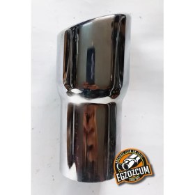 Resim Egzozcum Antipas Iç Kaplamalı Islık Sesli Önü Kesik 51 mm Nikelaj Tekli Egzoz Eksoz Ucu 