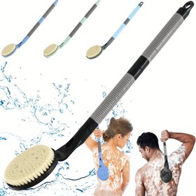 Resim Duş Arka Yıkama Duş Vücut Temizleme Fırçası Banyo Yardımcısı Kaymaz, 55.12 cm Ayrılabilir Duş Arka Banyo Fırçası, Arka Temizleyici, Soyulma ve Işık Bej Sağlıkını Geliştirir, Kol Hareketi Sınırlı Hareketli Kişiler İçin Uygun, Elektrik Gerektirmez 
