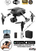 Resim giffy Oyuncak Mini Kameralı Başlangıç Drone Uzaktan Kumandalı Uygulama Kontrollü 1080p FH Takla Atan 