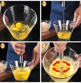 Resim Pratik Paslanmaz Çelik Büyük Basmalı Otomatik Çırpıcı Metal Çırpıcı 1 Adet Uzunluk 30 Cm Gümüş - Gri 