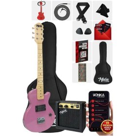 Resim Midex Ceg-34pk 5-8 Yaş Çocuklar İçin Amfili Full 1/2 34 İnç Elektro Gitar Seti Pembe 