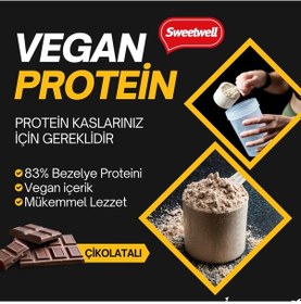 Resim Sweetwell Çikolata Aromalı Vegan Bezelye Proteini Tozu 400 Gr 