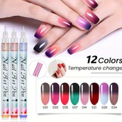 Resim 12 Renkli Tırnak Sanatı Markörleri - DIY Manikür Tasarımları için Hızlı Kuruyan Jel Kalemler, Çiçek Desenleri ve Konturları için Canlı Renkler, 4 Renkli Fırça ve 12 Ton, Tırnak Sanatı Malzemeleri, Yaratıcı Tırnak Sanatı, Şık Tırnak Sanatı, Dayanıklı Plastik Kalemler 