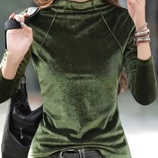 Resim Kadınlar için Kore Kadife Uzun Kollu Tişört 