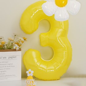 Resim 2 adet 40 inç sarı numara Daisy folyo balonlar, Doğum günü partisi, yıl dönümü, açık hava kutlaması, festival dekorasyon fotoğraf aksesuarları 