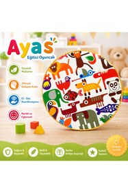 Resim AyasEğiticiOyuncak Deri Tef 16 Cm Ahşap 4 Zilli Tef Orta Boy Kına Tefi 1 Adet 
