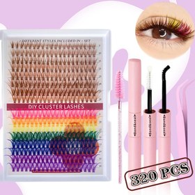 Resim Kahverengi Küme Takma Kirpikler - Alt Kirpikli veya Altsız, D-Kıvrım Dolgun Kirpikler, Kolay Uygulama için Önceden Ölçülmüş Sıralar, Uygulama Fırçası ve Cımbız Dahil, Doğal Kahverengi Dramatik veya Günlük Görünüm İçin - Partiler, Düğünler, Fotoğraf Çekimleri için Mükemmel - Her Gün ve Özel Etkinlikler için Başlangıç Dostu Kirpikler, Dcurl Tasarım, Hafif Kirpik Uzantıları, Gelin Makijası 