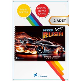 Resim PrintKonsept 2'li Resim Defteri Spiralli Karton Kapak 25X35 cm 15 Yaprak Resim Defteri Orta Boy 