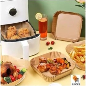 Resim Esmo Home Airfryer Pişirme Kağıdı 50 Adet Airfrey Yagli Kagit Pisirme Kagidi Fritoz Air Fryer Hava Fritözü 