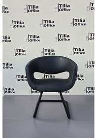 Resim Flora Kesim Tarama Çalışma Bekleme Koltuğu Siyah U Ayak Siyah 