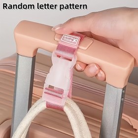 Resim 1 Paket Renkli Bagaj Kayışları, Taşınabilir Ayarlanabilir Bavul Kemeri Açma Tokası ile, Araba ve Dış Mekan Kullanımı için Kolay Taşımalı Seyahat Aksesuarları - Rastgele Harf Deseni 
