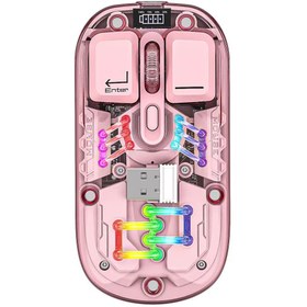 Resim XTRIKE ME Mouse Bluetooth + 2,4Ghz Wireless Rgbli Mouse Transparent Kablosuz Mouse 6400dp 