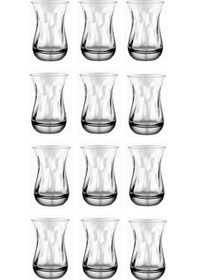 Resim Paşabahçe 62511 Aıda Çay Bardağı 12 Li Çay Bardak Optikli Şeffaf 