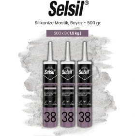 Resim Selsil Silikonize Mastik 500 Gram x 3 Adet 