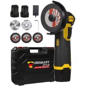 Resim Germany Style Alman-MS365 Çift Akülü Açılı Şarjlı Avuç Taşlama Demir Kesme 75 MM 