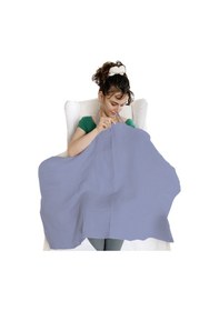 Resim 4 Katlı Iç Göstermez Pamuk Müslin Bebek Emzirme Önlüğü İndigo 