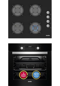 Resim Simfer Power Turbo 7327 + 3500 2'li Ankastre Set Siyah 