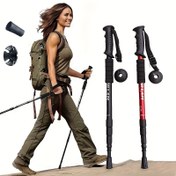 Resim 1 adet Ayarlanabilir Alüminyum Trekking Çubuğu, Rahat Kauçuk Tutuş ile - Twist-Lock, Şok Emici, Ergonomik Tasarım, Yürüyüş ve Açık Hava Maceraları için, Çoklu Renklerde Mevcut, Trekking Aksesuarı 