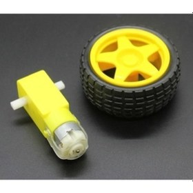 Resim 8 Adet - Arduino Robot Tekerlek Ve Dc Motor Seti 250Rpm Dc Motor 