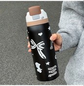 Resim Willowhaven Poker Desenli Paslanmaz Çelik Çiçekli Matara 33.81oz Sızdırmaz Termos 