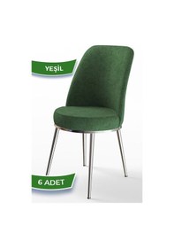 Resim Canisa Concept Canisa Dexa Serisi 1.sınıf Yemek Ve Mutfak Sandalyesi , 6 Adet , Haki Yeşil , Ayaklar Krom Sandalye Haki Yeşil Ayaklar Krom 