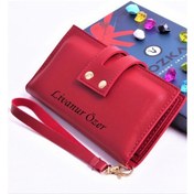 Resim Kırmızı Çift Çıtçıtlı Model Trend Kadın Cüzdanı - Anahtarlık Hediyeli 
