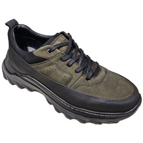 Resim Komcero Bağcıklı Kat Deri Havuz Model Outdoor Taban Erkek Casual Ayakkabı K3256-25283 Siyah Haki 