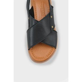 Resim Capone Outfitters Katy Hakiki Deri Soft Konfor Dolgu Topuk Kadın Sandalet 