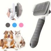 Resim Köpekler ve Kediler için Kare Kolay Temizlenebilir Pet Bakım Fırçası - Tek Tıklamayla Saç Çıkarma, Rahat Plastik Sap, Ergonomik Tasarım ile Köpeklerin Yıkanması ve Bakımı, Köpek Bakım Aksesuarları, Pet Bakım Aracı, Modern Pet Aksesuarı, Dayanıklı Pet Ürünü 