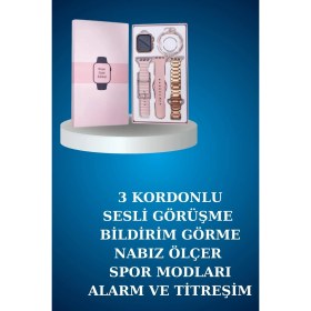 Resim Store Mania Ieg™ Kablolu Bluetooth Kulaklık ve Kadınlara Özel Bileklik Hediyeli Yeni Nesil Akıllı Saat 3 