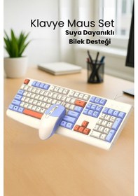 Resim Km-300 Usb Kablolu Türkçe Klavye Mouse Seti, Suya Dayanıklı, Bilek Destekli Klavye Seti Diğer 