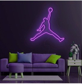 Resim Jordan Neon Işıklı Şeffaf Pleksi 