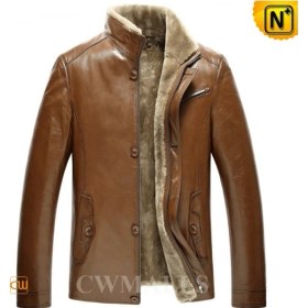 Resim Deriwork Orjinal Kuzu Deri Ve Yünlü Deri Mont Taba Rengi 