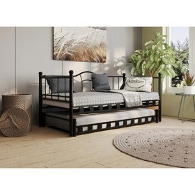 Resim Reyo Kamelya Yavrulu Daybed Sedir Karyola Siyah 90X190 