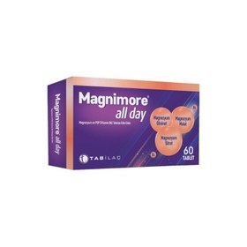 Resim Magnimore Allday Magnezyum ve Vitamin B6 Takviye Edici Gıda 60 Tablet 