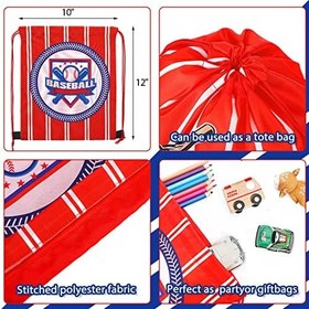 Resim 12 Adet Beyzbol veya Futbol Parti Çantaları Çocuk Beyzbol İpli Çanta Paketi Futbol Spor Hediyeler Hediye Hediye Çantaları Parti Hediyeleri 
