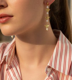 Resim BEE LOVE PEARL DROP EARRINGS 