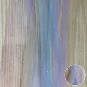 Resim 1 adet Lüks Gökkuşağı Şeffaf Masa Koşusu - Yıldız Süslemeleri ile Hafif Polyester, Doğum Günleri, Düğünler, Tatil Süsleri ve Ev Aksesuarları için Dikdörtgen Izgara Kumaşı 