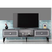 Resim DEMONTE DECOR 2 Kapaklı, Raflı Herry Tv Sehpası Alt Modül Antrasit-gümüş 