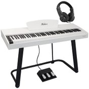 Resim Midex Plx-125wh Taşınabilir Dijital Piyano Tuş Hassasiyetli 88 Tuş Bluetooth Stand Ve Kulaklık İle 