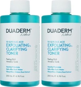 Resim Duaderm Natural Peeling Etkili Yüzde Beş Glikolik Asit Arındırıcı Tonik 200 Ml 2 Paketi Açık Beyaz 
