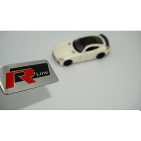 Resim Vw Volkswagen R Line Krom Metal Body Plaka 3M 3D Logo Amblem 