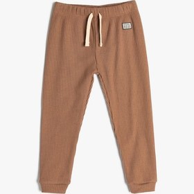 Resim Koton Basic Eşofman Altı Dokulu Beli Bağlamalı Kahverengi 5wmb40082tk Kahve 