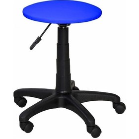 Resim Ofiscombin Dönebilir Döner Tekerlekli Bar Eczane Laboratuvar Medikal Kuaför Taburesi Sandalye Parlement Mavi Deri 00047499843 