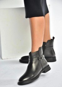 Resim Fox Shoes V555255503 Siyah Hakiki Deri Kadın Bot Siyah-hakiki Deri 