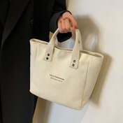 Resim Şık Kadın Tote Çantası, Sabit Kayışlı Geniş Kapasiteli Seyahat Omuz Çantası, Fermuarlı Kapatma, Polyester Astarlı, Konumlandırma Baskısı, Elde Yıkanabilir - Sevgililer Günü Alışverişi İçin İdeal 