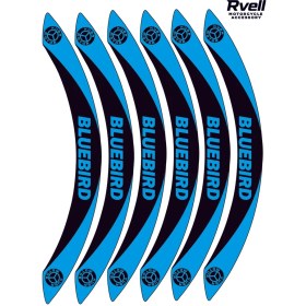 Resim Rvell Kuba Bluebırd Uyumlu Jant Şeridi Seti - 12 Parça ( Siyah - Mavi ) 002 